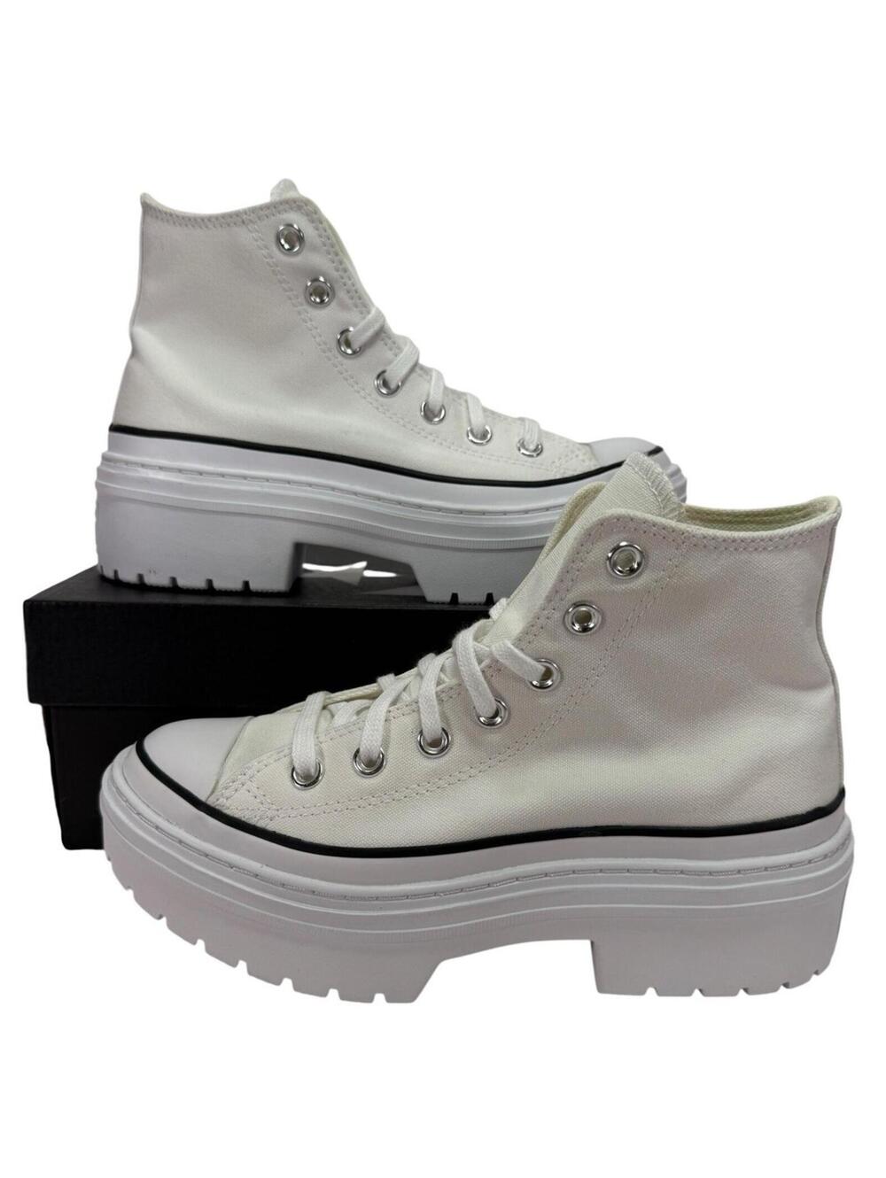 Converse Chuck Taylor Lugged Heel Hi WHITE Platform Sneakers A10364C Women's 8